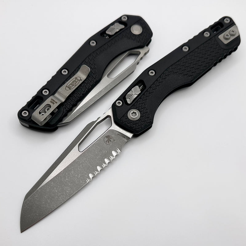 Microtech Knives MSI RAM LOK Black Polymer Injection Molded & Apocalyptic Partial Serrated M390MK 210T-11APPMBK