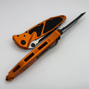 Microtech Socom Elite Manual Tanto Edge Full Serrated w/ Orange Handle 161-3OR