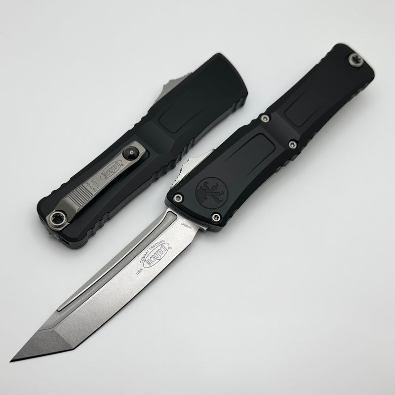 Microtech Knives Combat Troodon Gen III Stonewash Tanto w/ Black Handle 1144-10