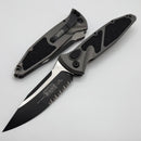 Microtech Socom Elite Auto Natural Clear Handles w/ S/E Black Partial Serrated 160A-2NC