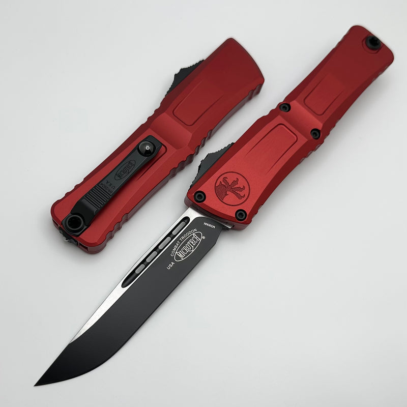 Microtech Knives Combat Troodon Gen III Black S/E w/ Red Handle 1143-1RD