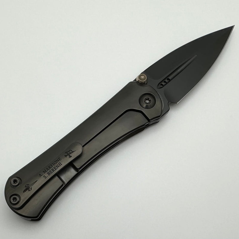 Borka Blades & Marfione Custom Knives SB Zulu DLC Blackout w/ M390