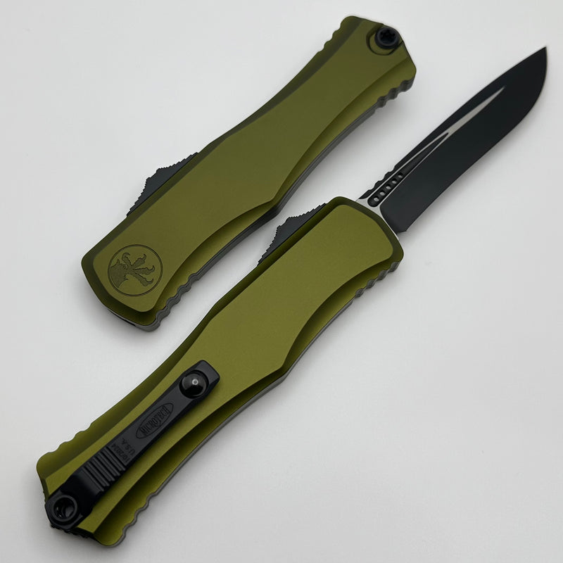 Microtech Knives Hera II Black Recurve w/ OD Green Handle 1705-1OD