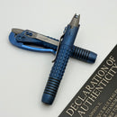 Marfione Custom Siphon Pen II Titanium Antique Blue Frag w/ Blue Accents