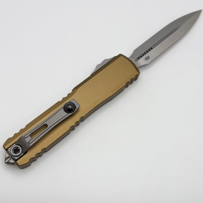 Grenade Blem Microtech Ultratech Gen IV D/E Stonewash Standard w/ Tan Handle 11224-10TA
