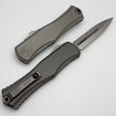 Microtech Knives Hera II Stonewash Natural Clear Double Edge Full Serrated 1702-12NC