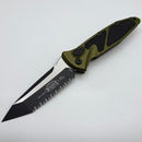 Microtech Socom Elite S/E Full Serrated Auto Tactical w/ OD Green Handles 161A-3OD