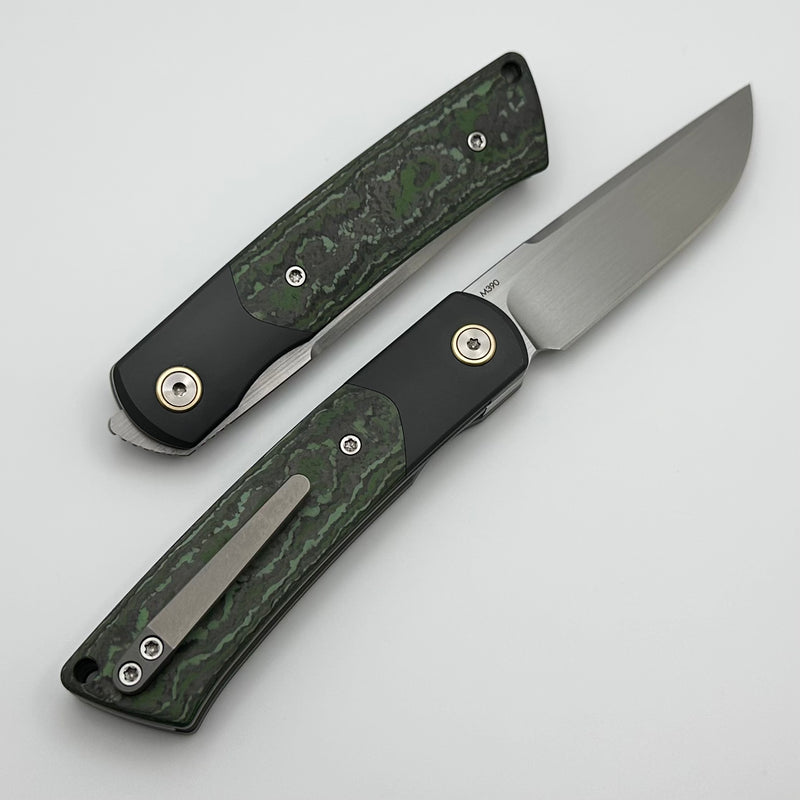 Reate Knives Tribute w/ Zirconium Bolsters & Jungle Wear Fat Carbon w/ Hand Satin M390