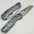 Microtech Marfione Select MSI RAM LOK Ice Blue Frag Titanium Handles w/ Purple Accents & Stonewash M390MK 210-10FRMS6
