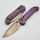 Marfione Select Microtech LUDT Ram-Lok Royal Purple Slab Titanium Handles w/ Bronze Accents & Bronze Drop Point 1135RLS-13MS3