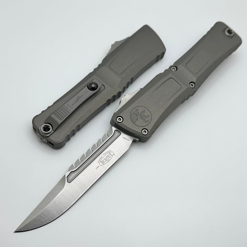 Microtech Knives Combat Troodon Gen III Interceptor Stonewash Natural Clear Signature Series 1217-10NCS