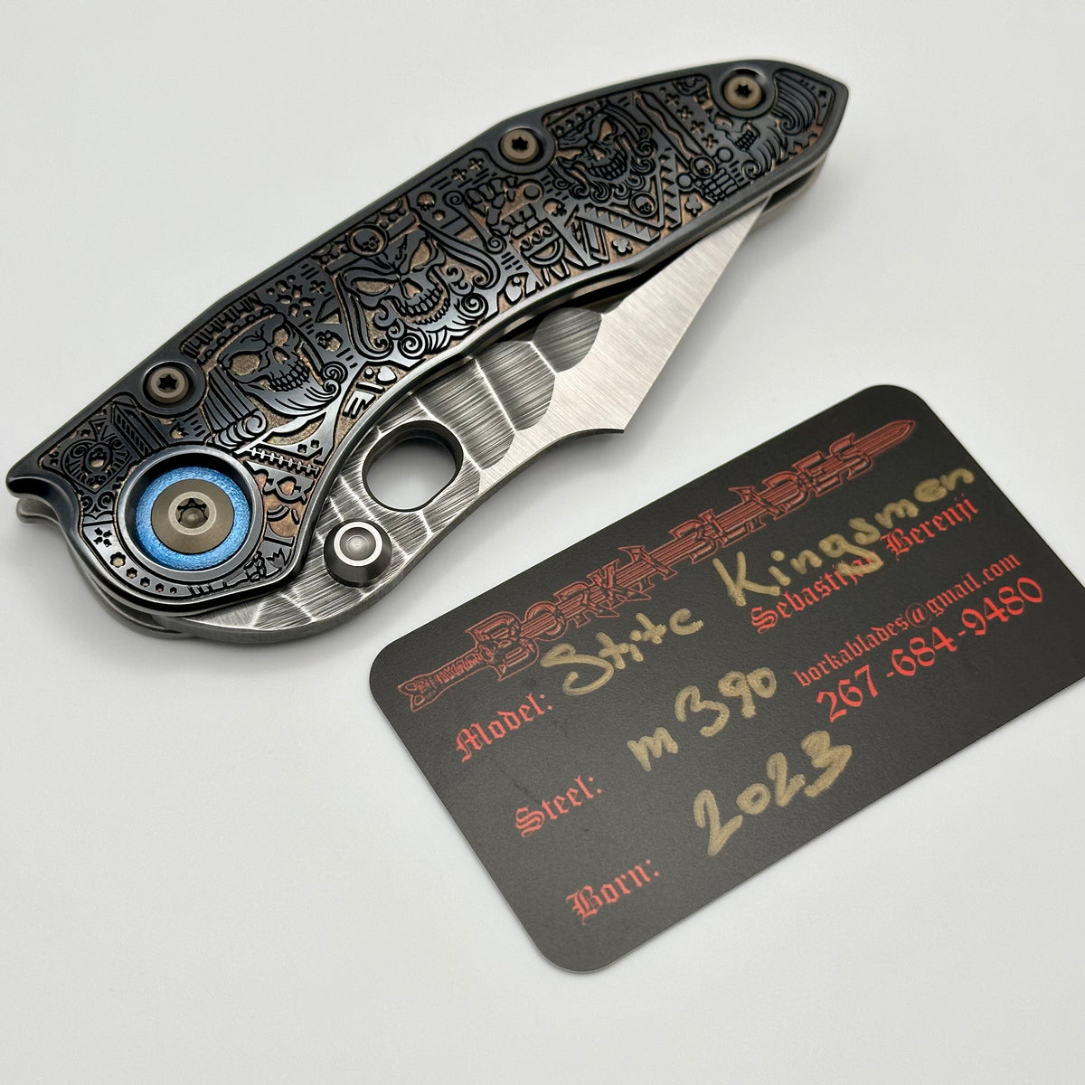 Borka Blades Custom Black Hula Rootbeer Kingsman Stitch w/ Rock Grind