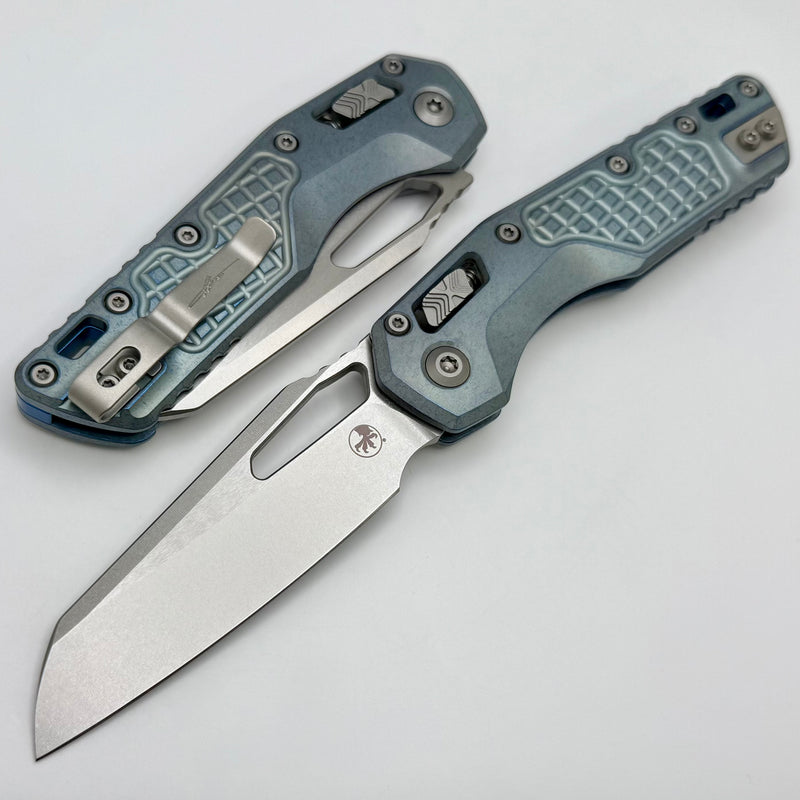 Microtech Marfione Select MSI RAM LOK Ice Blue Frag Titanium Handles w/ Purple Accents & Stonewash M390MK 210-10FRMS6