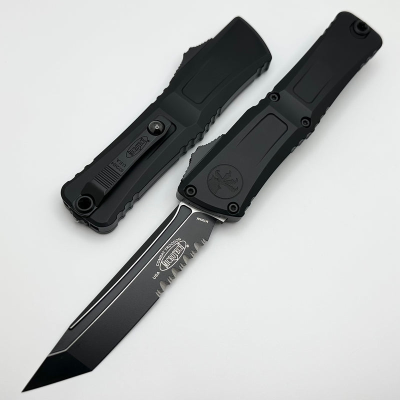 Microtech Knives Combat Troodon Gen III Black Tactical Partial Serrated Tanto w/ Black Handle 1144-2T