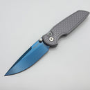 Pro-Tech TR-3 Integrity Manual Operator w/ Relic Battleworn Aluminum Handles & Sapphire Blue S35 BSA25.INT.1