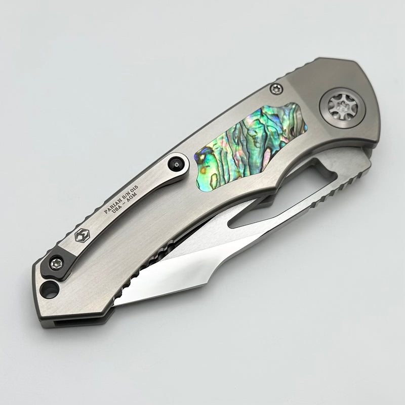 Heretic Knives Custom Pariah M/A Button Lock Ti Handles w/ Abalone Inlays & Mirror Polish M390