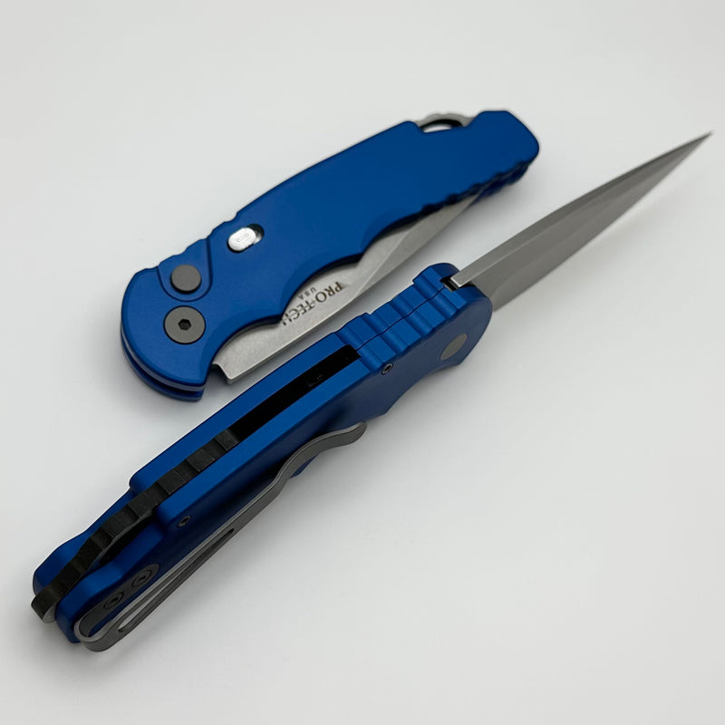 Pro-Tech TR-5 Blue Handle w/ Stonewash S35VN T501-Blue