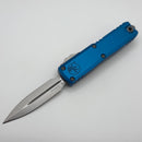 Grenade Blem Microtech UTX-85 Gen IV w/ Blue Handle & Stonewash D/E M390MK 12324-10BL
