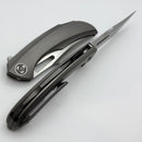 Poikilo Blade Armadillo S1 Titanium Handles w/ Blackened Ti Accents & Pearlescent Stonewash M398