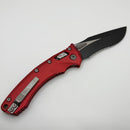 Microtech Amphibian RAM LOK Red Fluted Aluminum & Black Partial Serrated M390MK 137RL-2FLRD