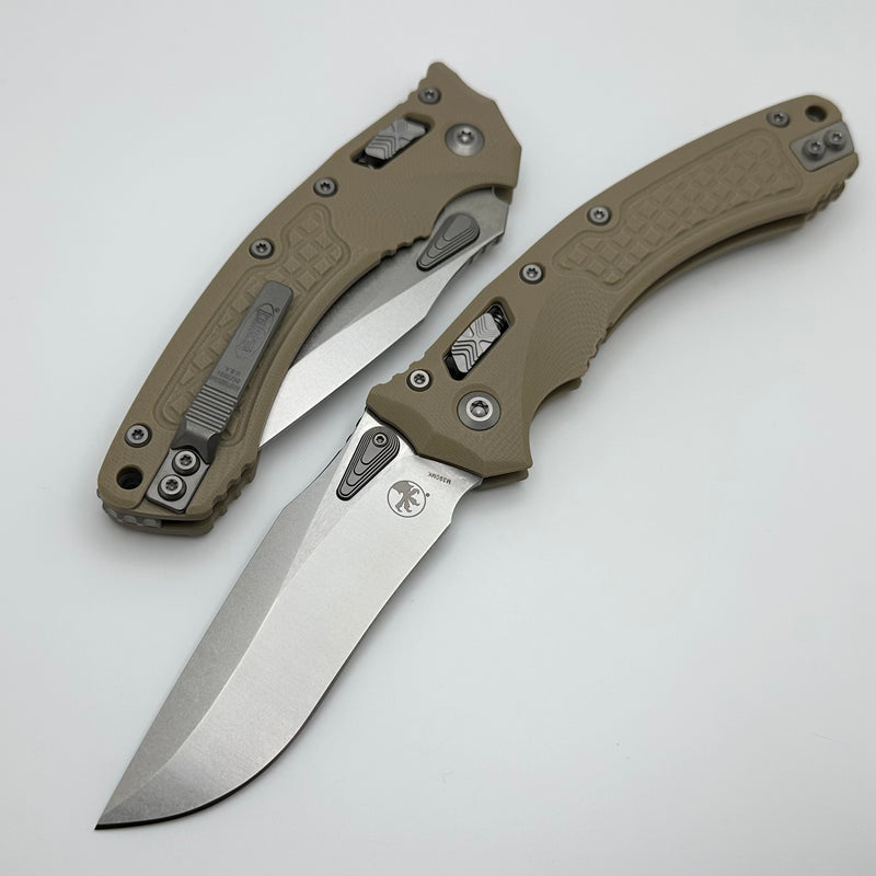 Microtech Amphibian RAM LOK Tan Frag G-10 & Stonewash M390MK 137RL-10FRGTTA