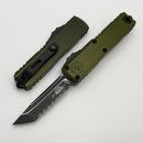 Microtech UTX-85 Gen IV w/ OD Green Handle & Black Full Serrated T/E M390MK 12334-3OD