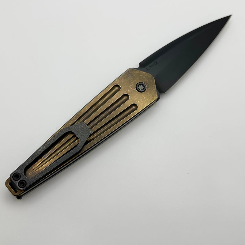 Medford Knife Nosferatu Auto Bronze Tumbled Handles w/ DLC Hardware/Clip & DLC S45VN