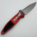 Microtech Socom Elite Auto Red Handles w/ Stonewash S/E Partial Serrated 160A-11RD