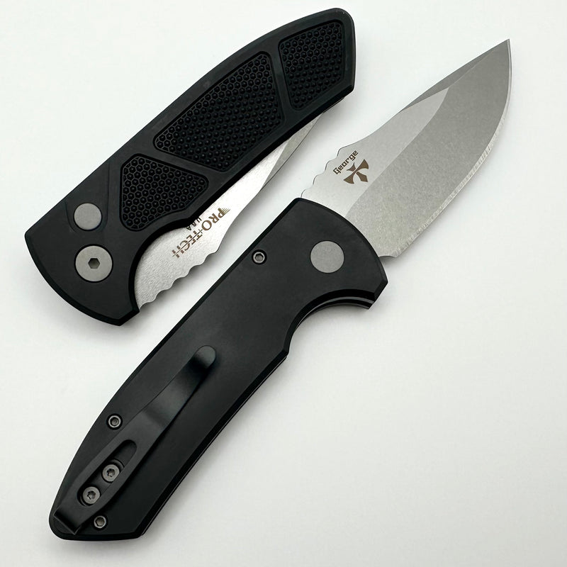 Pro-Tech SBR Short Bladed Rockeye Knurled Aluminum Handle & Stonewash S35 Blade LG405