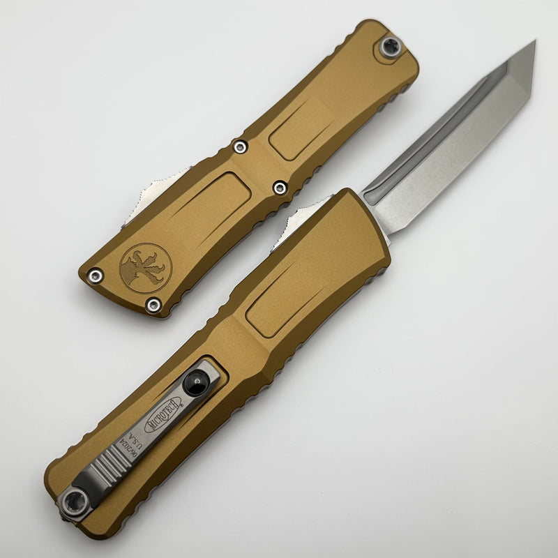 Microtech Knives Combat Troodon Gen III Stonewash Tanto w/ Tan Handle 1144-10TA