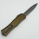 Microtech Knives Mini Hera Apocalyptic Full Serrated Double Edge M390MK w/ OD Green Handle 1702M-12APOD
