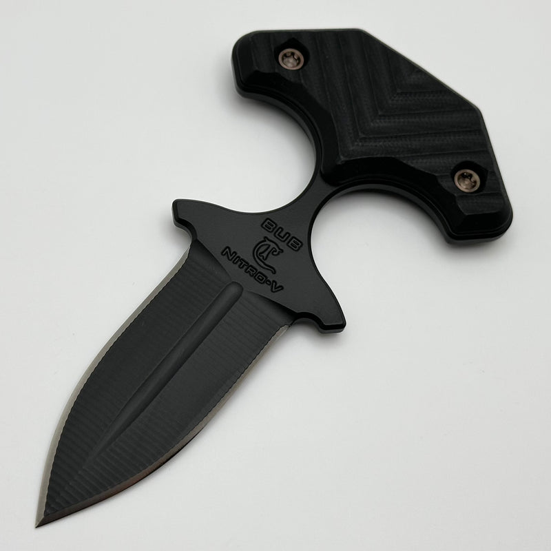 RMJ BUB Back Up Blade Black G-10 & Graphite Black Nitro V Fixed Blade