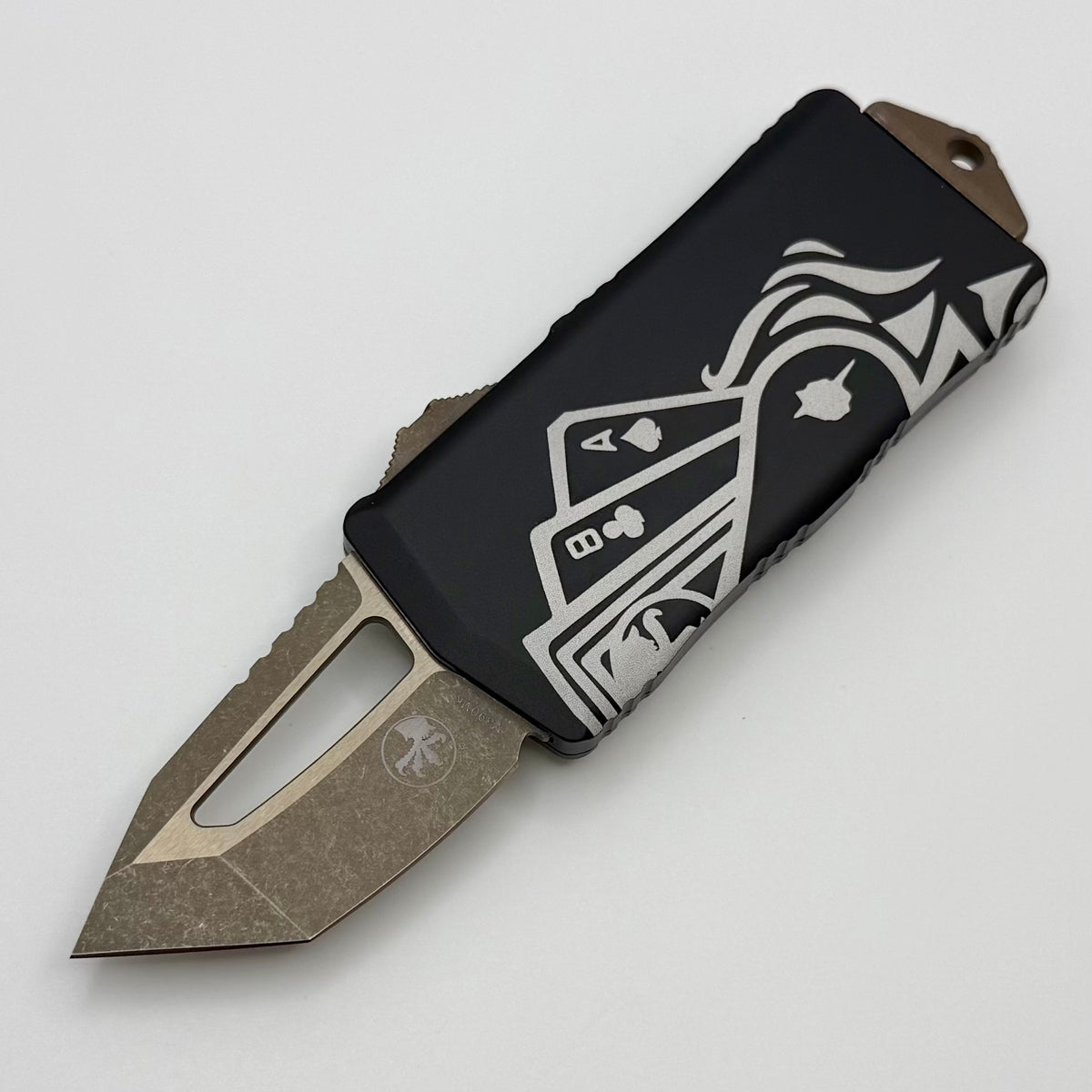 Microtech Exocet T/E Tanto Bronze Dead Man's Hand Signature Series 158