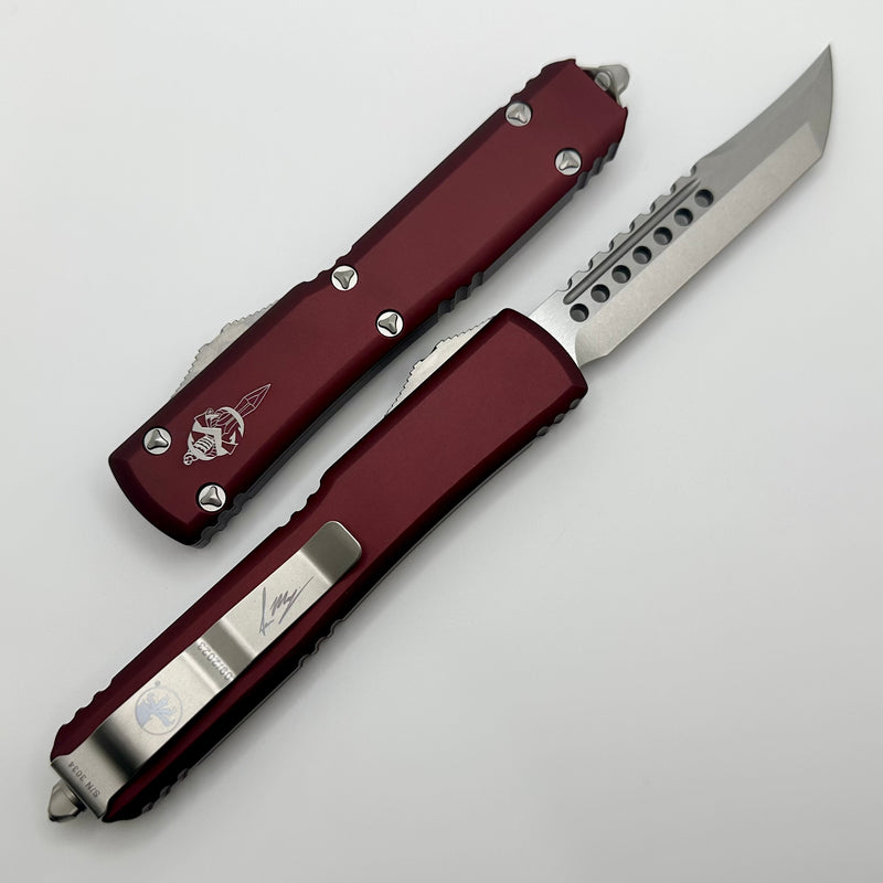 Microtech Hell Microtech Ultratech Hellhound Merlot Stonewash Standard Signature Seri