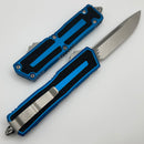 Microtech Scarab 2 Gen 3 Blue Handles w/ S/E Spine Fluted Stonewash M390MK 1278-10BL