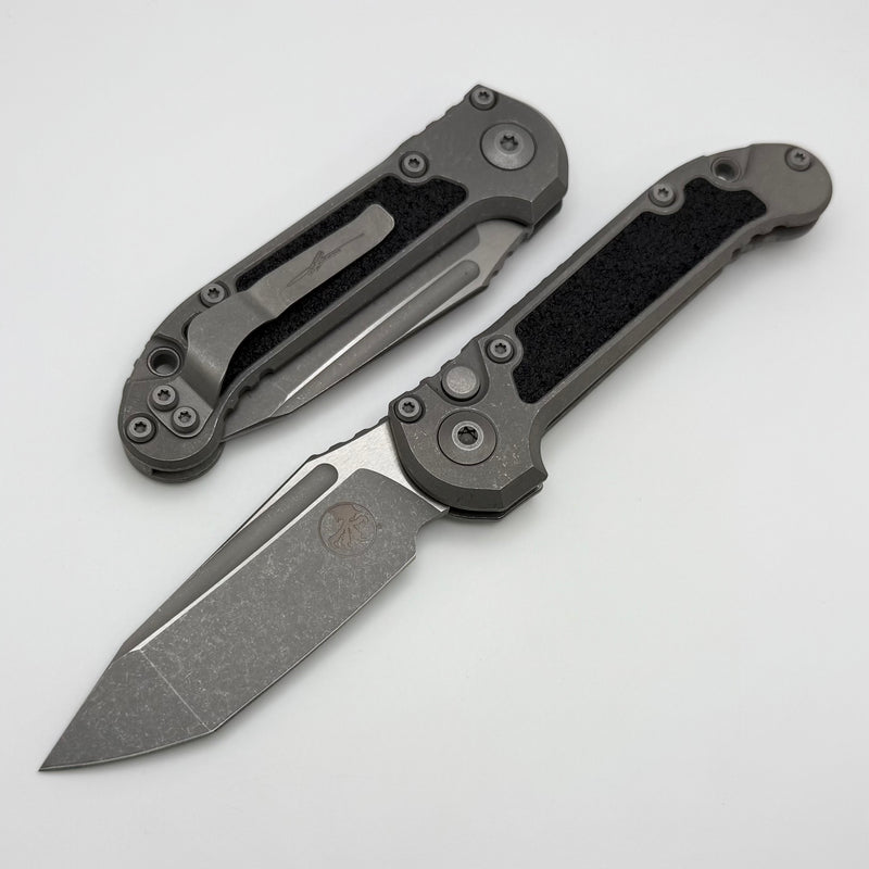 Microtech Knives LUDT Gen III Apocalyptic Tanto Titanium Handles w/ Textured Inlays 1136-10APMS2