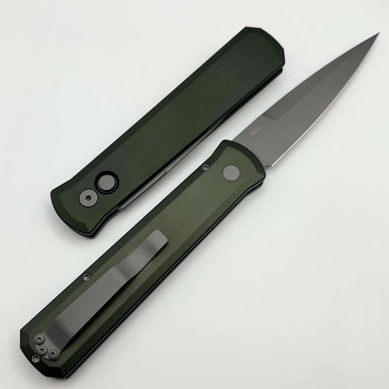 Pro-Tech Godfather w/ Dark Green Handle & Blasted 154-CM Blade 920-GREEN