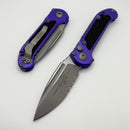 Microtech Knives LUDT Gen III Apocalyptic Partial Serrated Drop Point w/ Purple Handle 1135-11APPU