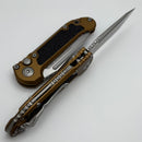 Microtech Knives LUDT Gen III Stonewash Partial Serrated Tanto w/ Tan Handle 1136-11TA