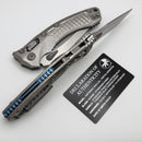Microtech Marfione Select Amphibian RAM LOK Frag Titanium Handles & Partial Serrated Stonewash M390MK w/ Double Vapor Blast & Blue Accents 137RL-11FRMS2