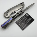 Microtech Marfione Select MSI RAM LOK Titanium Handles w/ Double Vapor Blast & Purple Accents & Full Serrated Stonewash M390MK 210-12MS3