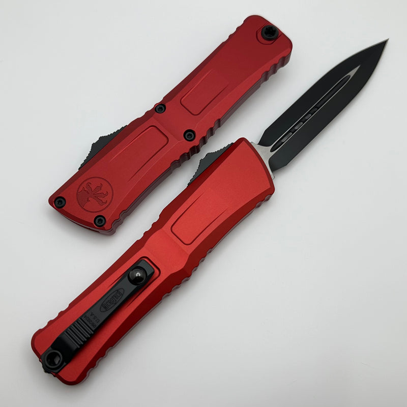 Microtech Knives Combat Troodon Gen III Black Double Edge w/ Red Handle 1142-1RD