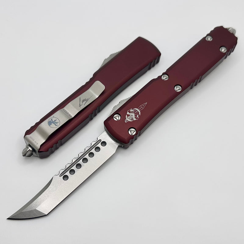 Microtech Ultratech Hellhound Merlot Stonewash Standard Signature Series 119-10MRS