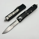 Microtech UTX-85 Single Edge Partial Serrated Stonewash Standard & Black 231-11