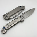 Microtech Marfione Select LUDT Gen III Slab Side Titanium Handles w/ Blue Accents & Stonewash Serrated S/E 1135-11MS3