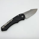 Heretic Knives Mini Pariah Auto Black Polymer Handles w/ Stonewash S/E Serrated MagnaCut H054-2B