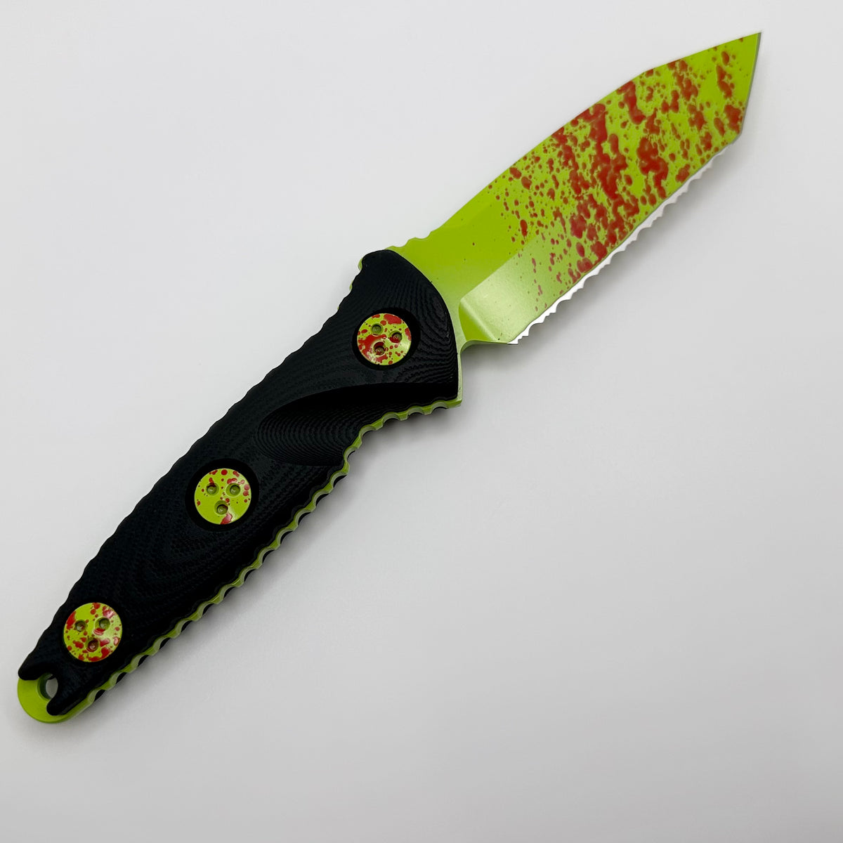 Microtech Socom Alpha Mini Tanto Zombie Tech Full Serrated Signature S