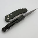 Pro-Tech TR-5 Green Feather Handle w/ Mosaic Pin Button & Stonewash S35VN