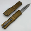 Microtech Knives Combat Troodon Gen III Stonewash Full Serrated Double Edge w/ Tan Handle 1142-12TA