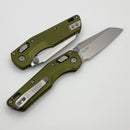 Microtech MSI RAM LOK Mini OD Green Fluted Aluminum Handles w/ Stonewashed M390MK 210M-10FLOD